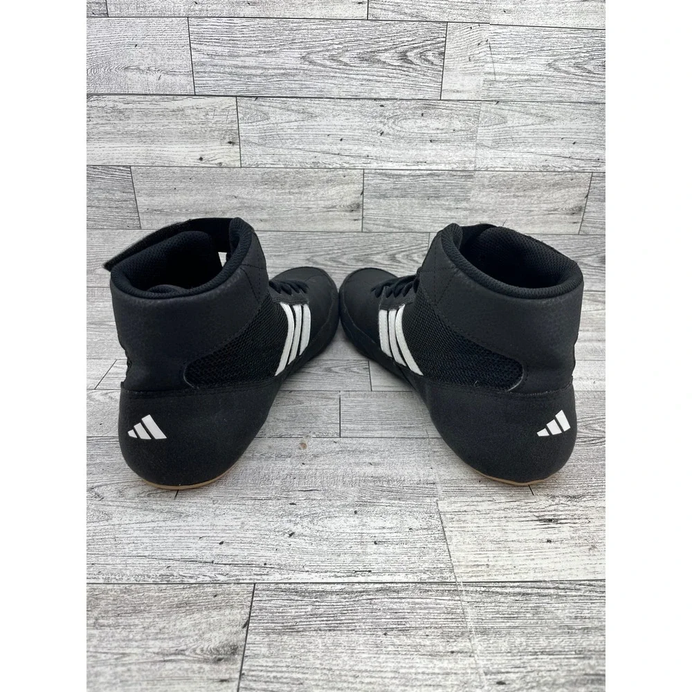 Adidas‎ HVC 2 Wrestling Shoes Men 8 Black White Gum AQ3325 Boxing Training High